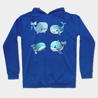 Cute whales - Stickers pack Hoodie